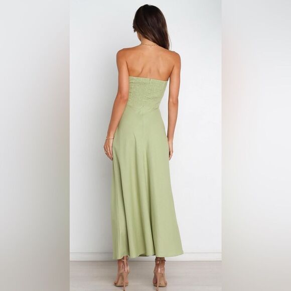 Petal & Pup Rosetta Cutout Cotton & Linen Strapless Dress-Size 2 NWT - Picture 4 of 15